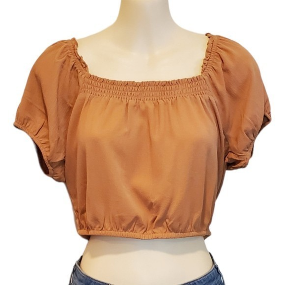 Pink Rose Women's Caramel Crop top Sz‎ Sm